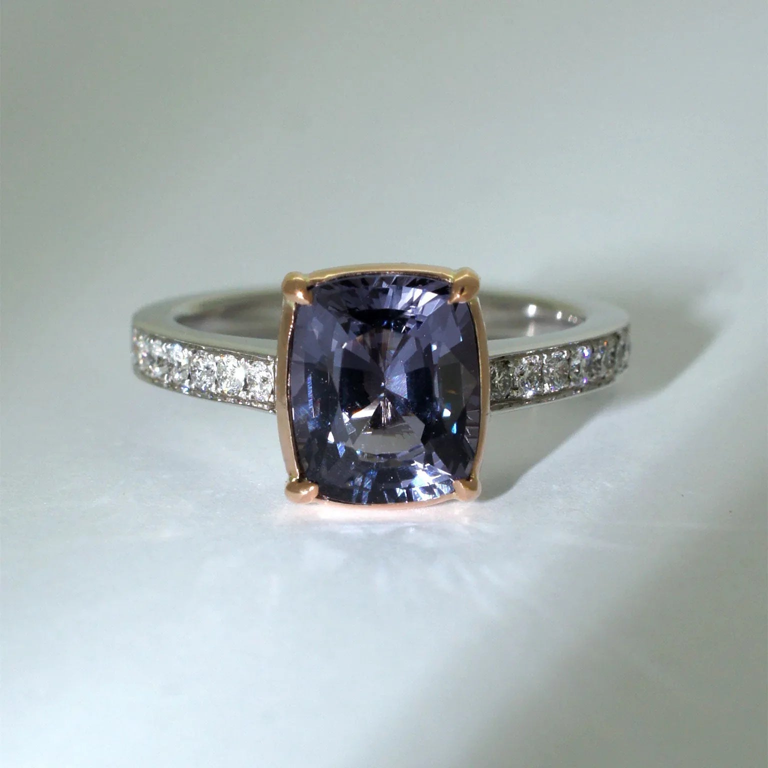 Florence | Grey spinel & diamond ring - Lizunova Fine Jewels