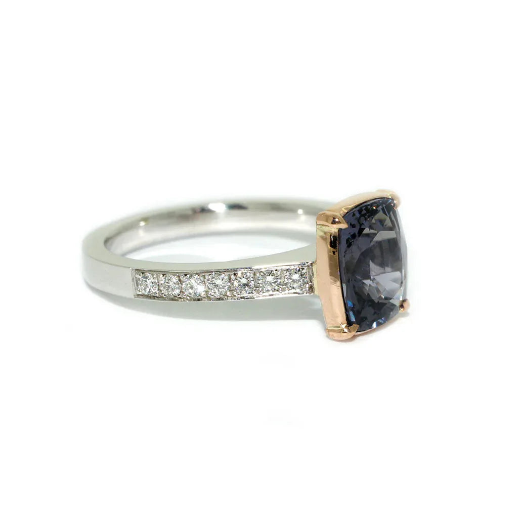 Florence | Grey spinel & diamond ring - Lizunova Fine Jewels
