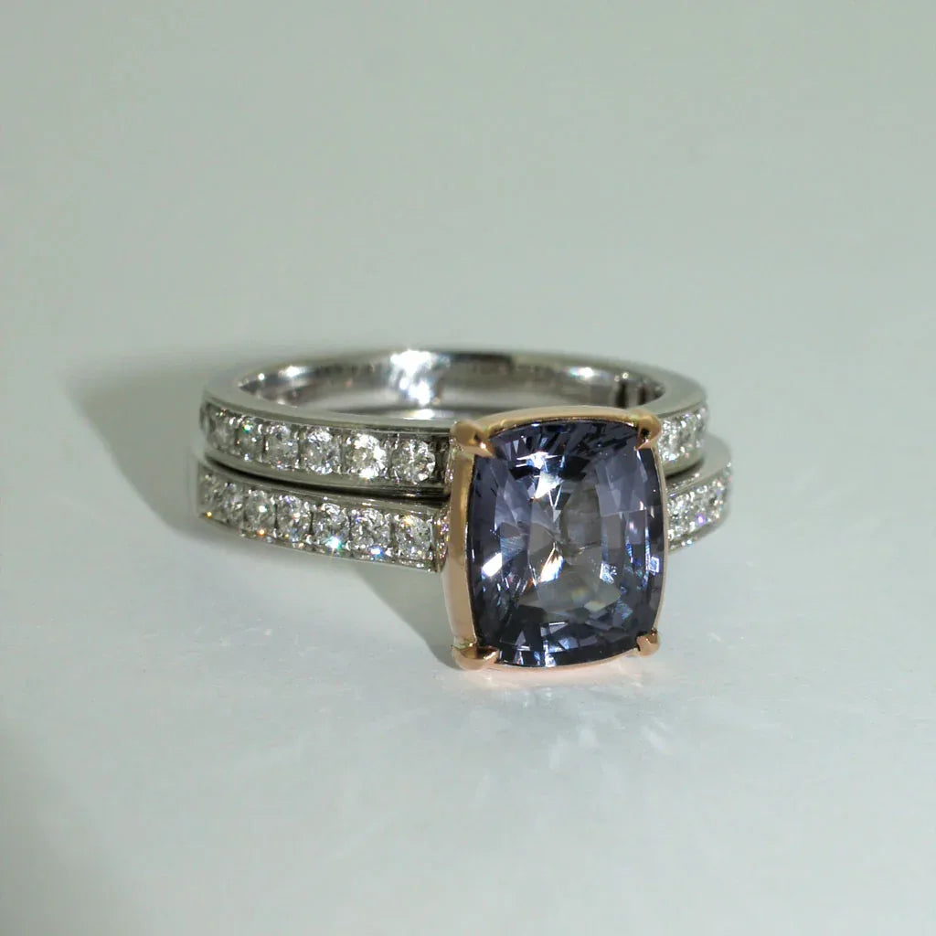 Florence | Grey spinel & diamond ring - Lizunova Fine Jewels