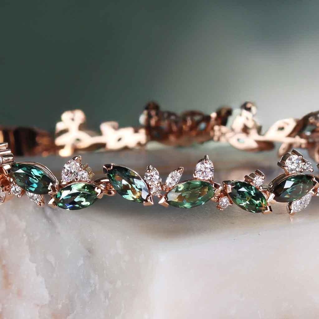 Freya | Natural sapphire & diamond bracelet - Lizunova Fine Jewels