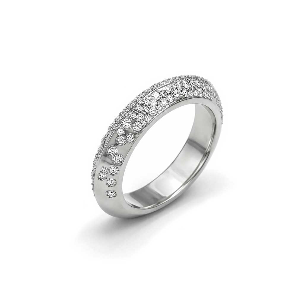 Galaxy-scattered-diamond-knife-edge-ring-rose-gold-Sydney-jeweller-Lizunova