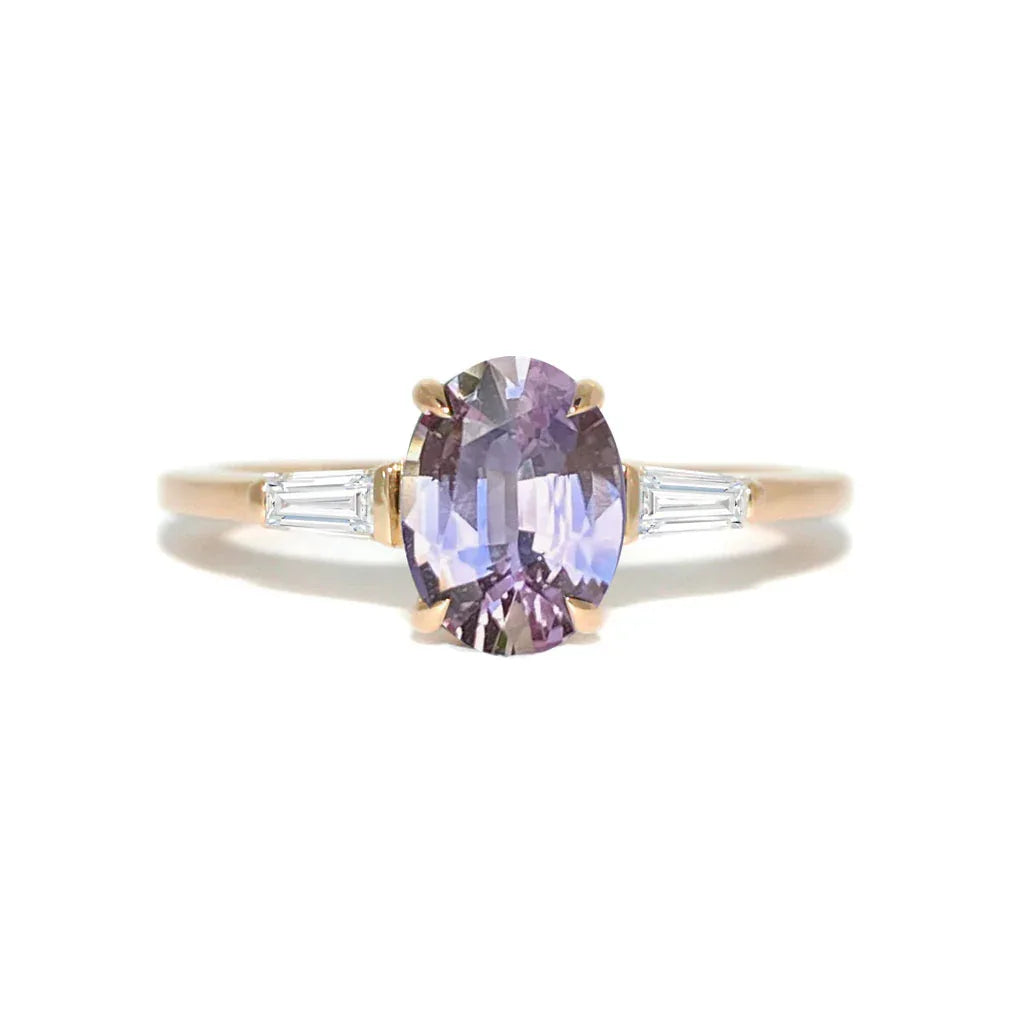 Grace | Pink sapphire & diamond engagement ring - Lizunova Fine Jewels