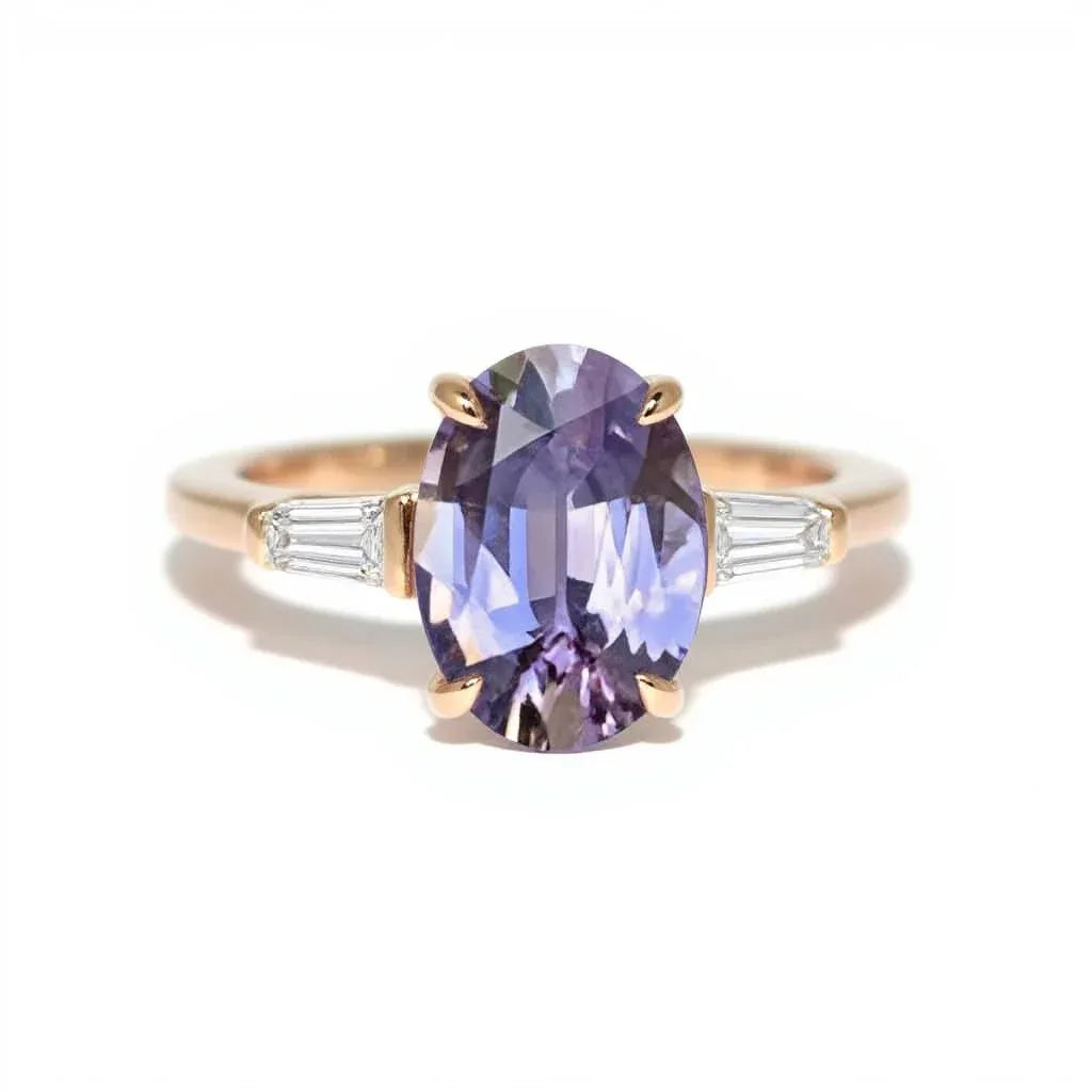 Grace | Pink sapphire & diamond engagement ring - Lizunova Fine Jewels