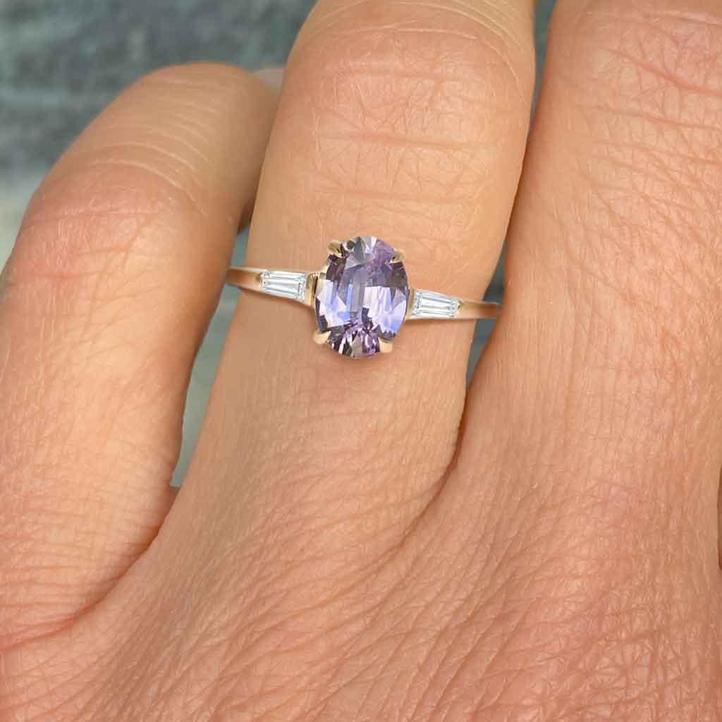 Grace | Pink sapphire & diamond engagement ring - Lizunova Fine Jewels