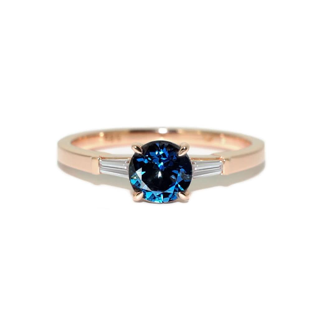 Grace | Teal sapphire & diamond engagement ring - Lizunova Fine Jewels