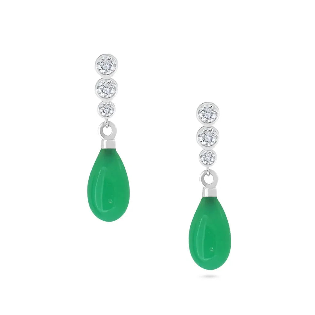 Gramercy | Diamond & chrysoprase earrings - Lizunova Fine Jewels