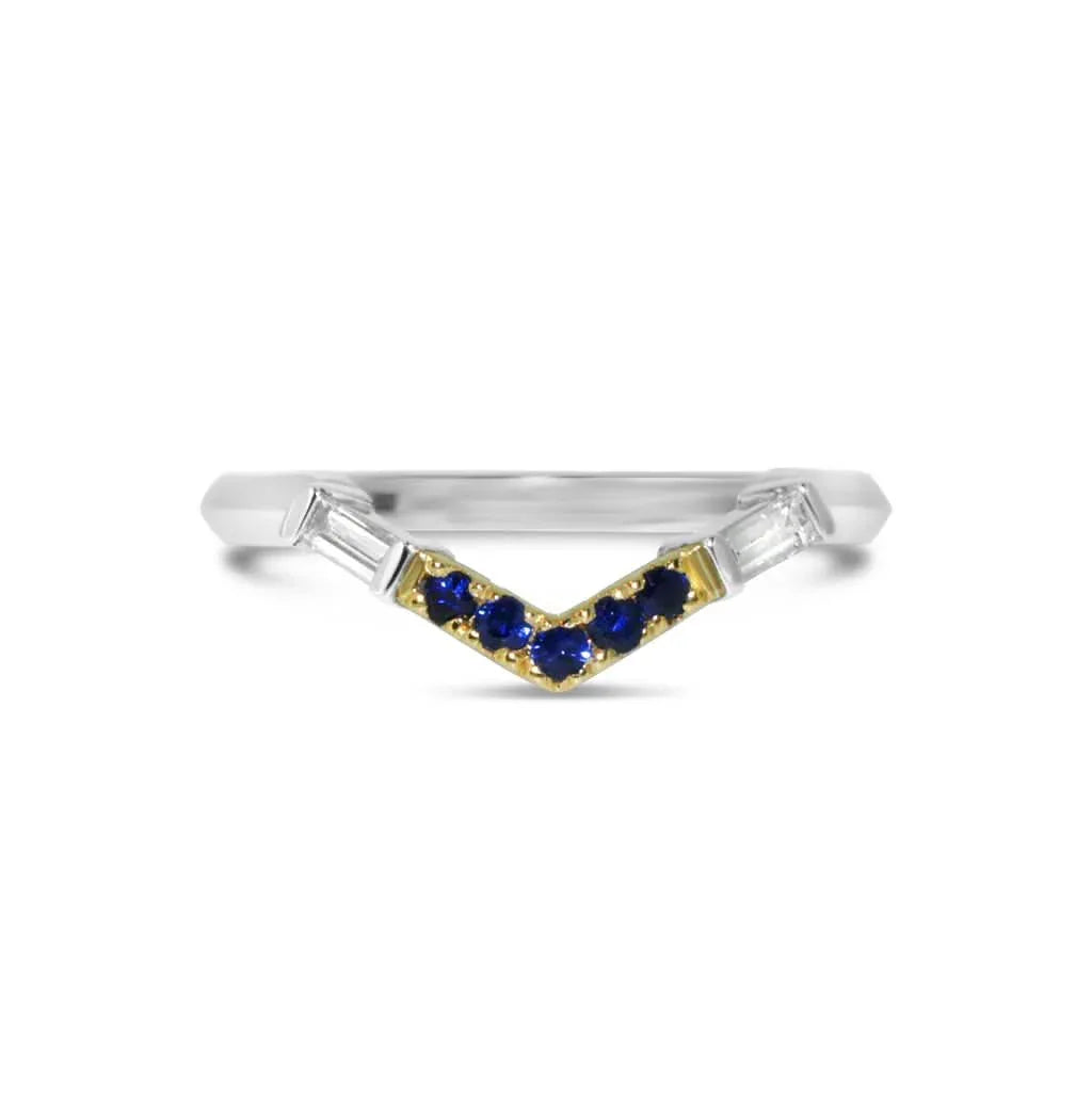 Ida | Sapphire & diamond wedding ring - Lizunova Fine Jewels