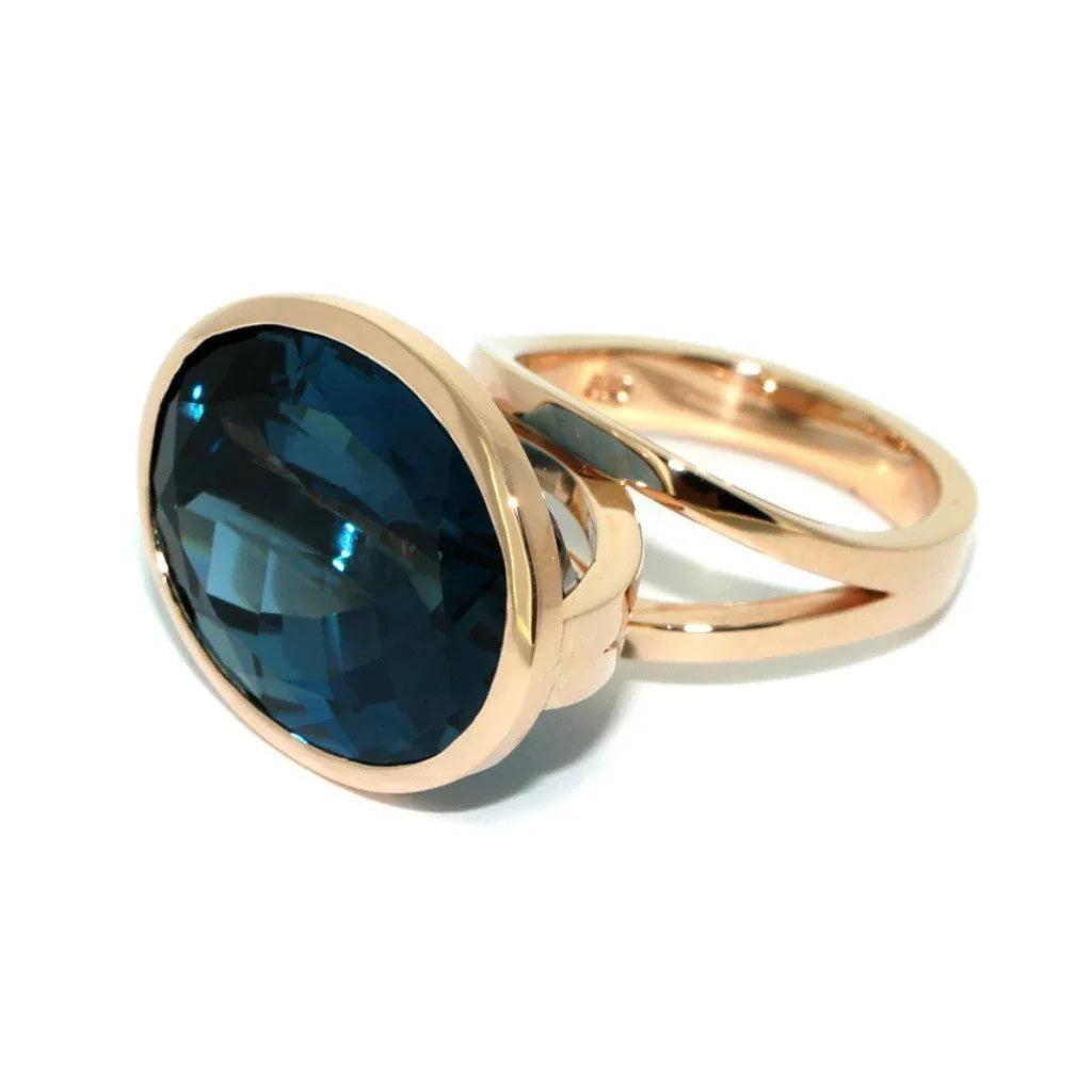 Illuminaire | London Blue topaz cocktail ring - Lizunova Fine Jewels