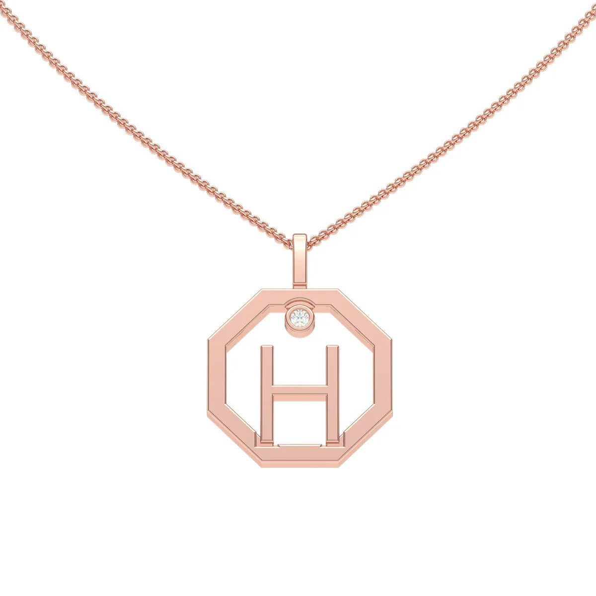 Initial pendant H - Lizunova Fine Jewels