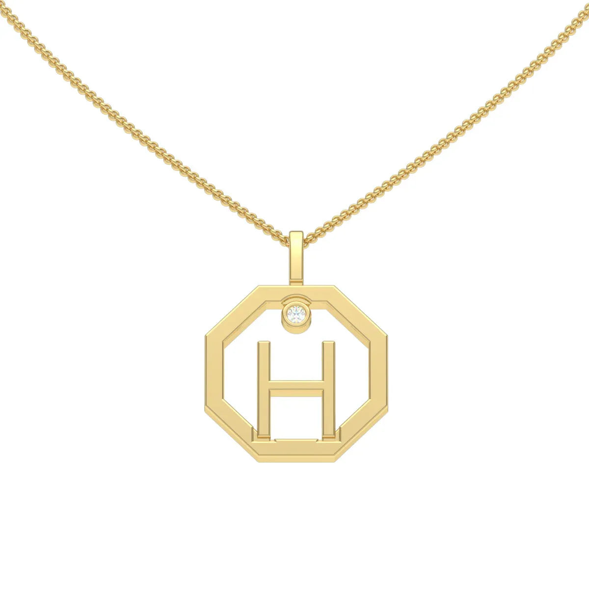 Initial pendant H - Lizunova Fine Jewels