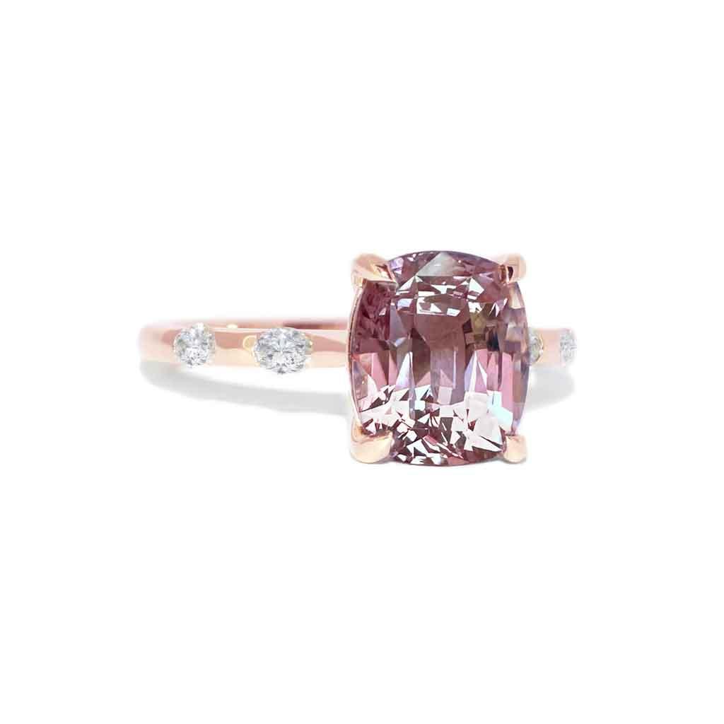 Jackie | Pink sapphire diamond engagement ring - Lizunova Fine Jewels