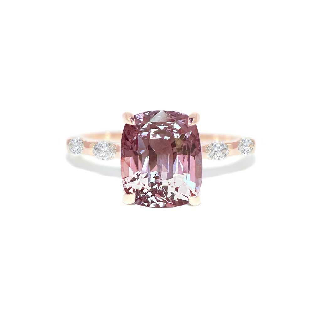Jackie | Pink sapphire diamond engagement ring - Lizunova Fine Jewels