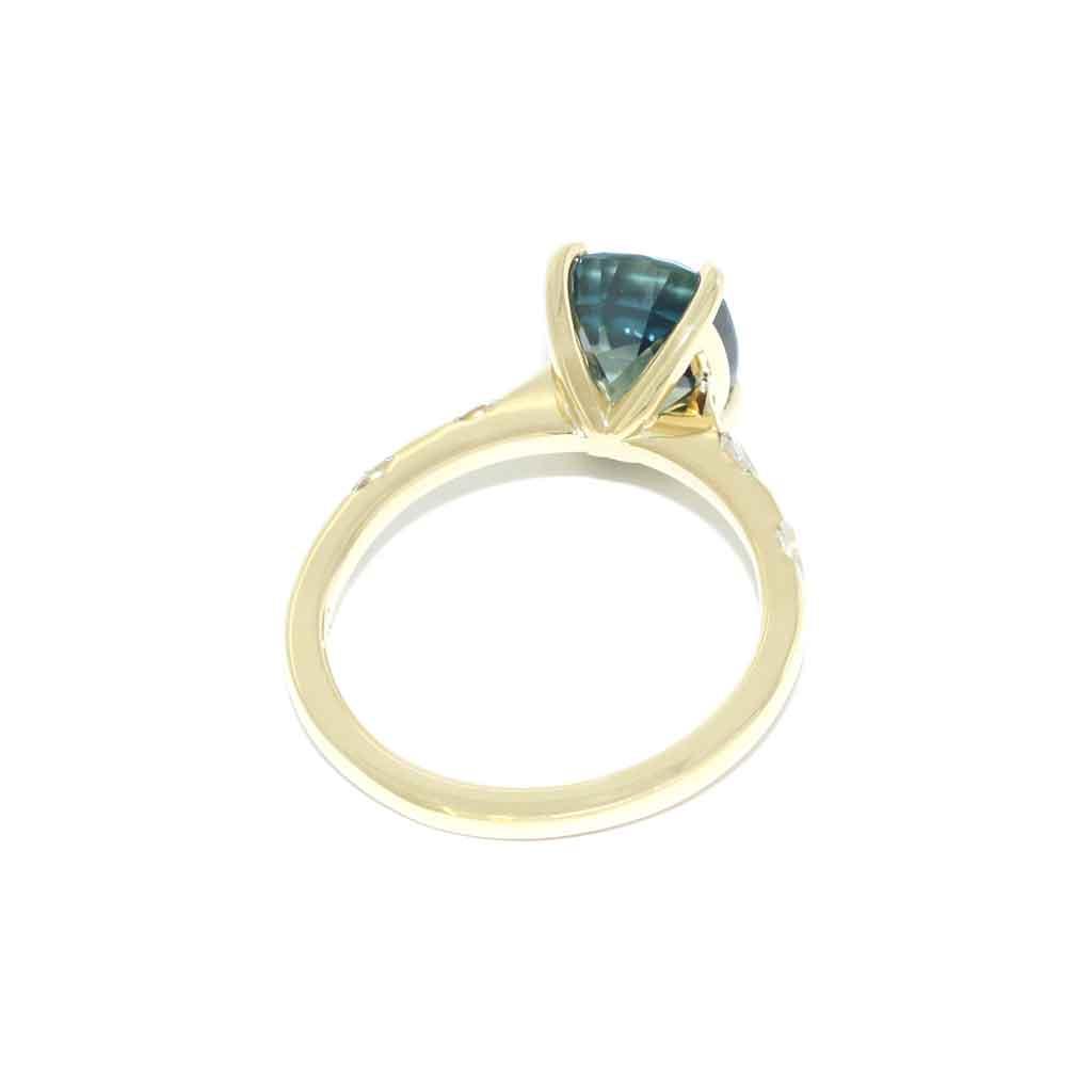 Jackie | Teal sapphire diamond engagement ring - Lizunova Fine Jewels