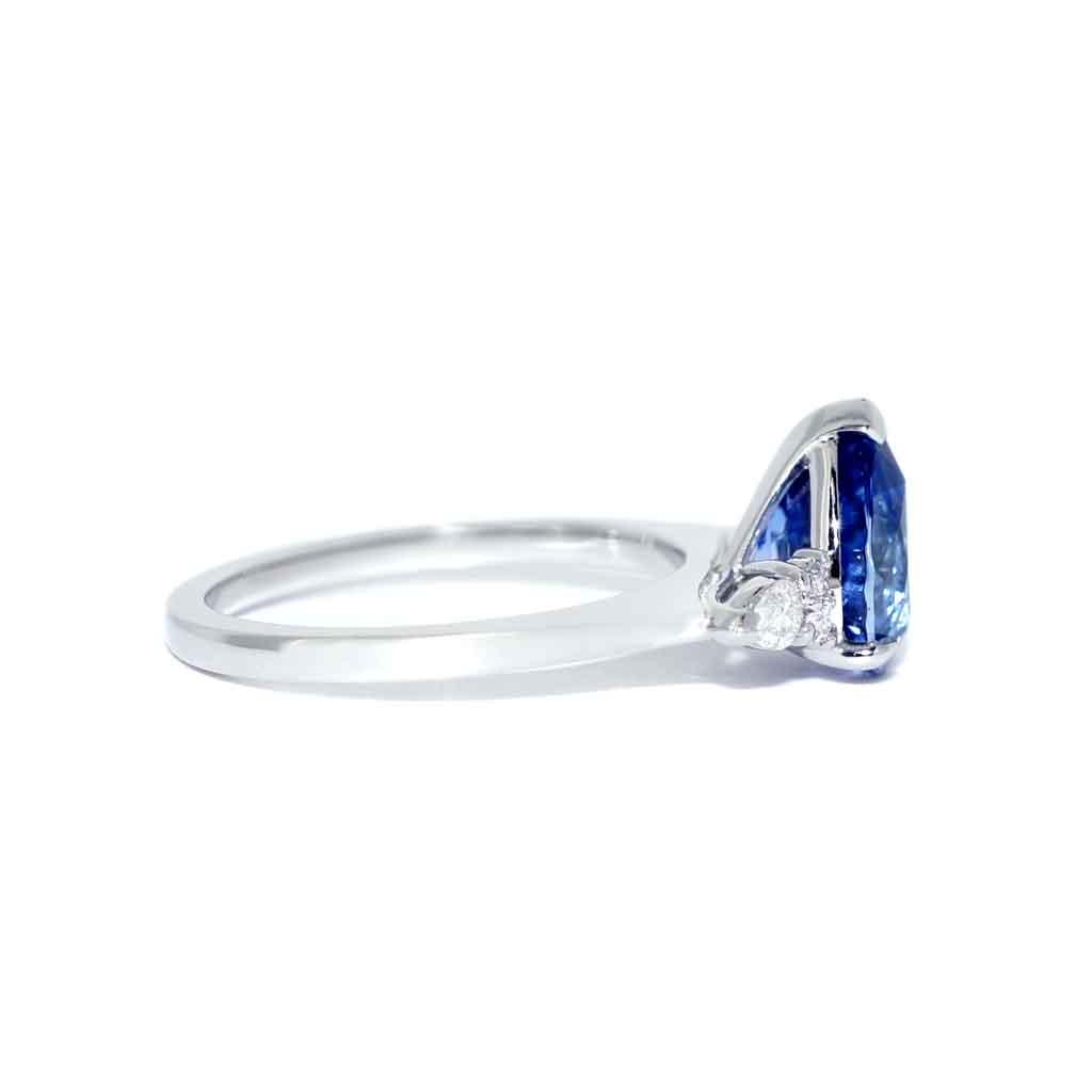 Kai | Pear cut Ceylon blue sapphire diamond engagement ring - Lizunova Fine Jewels
