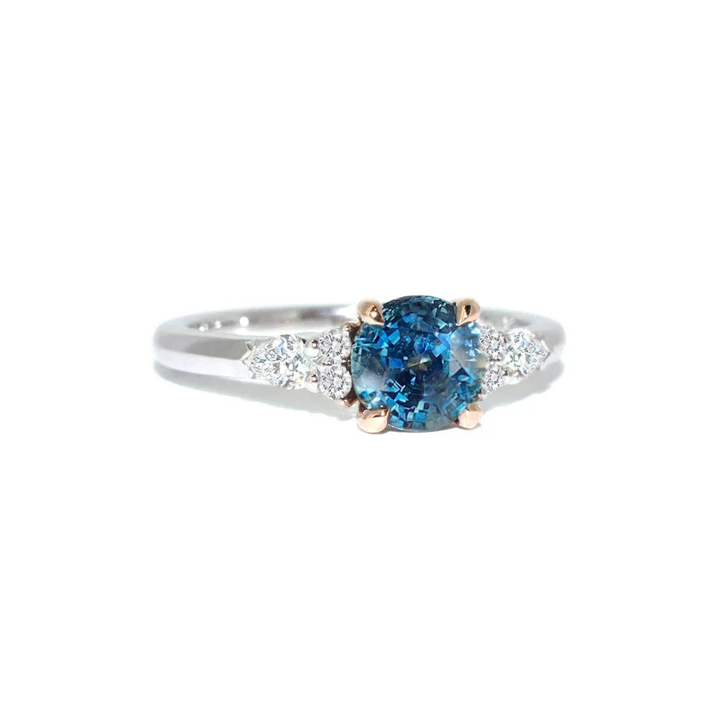 Kai | Montana sapphire & diamond engagement ring - Lizunova Fine Jewels