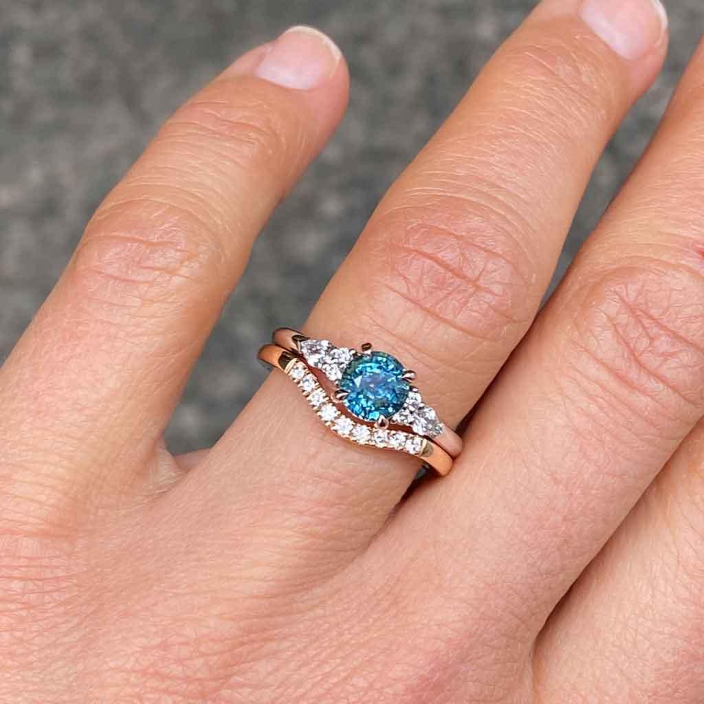 Kai | Montana sapphire & diamond engagement ring - Lizunova Fine Jewels