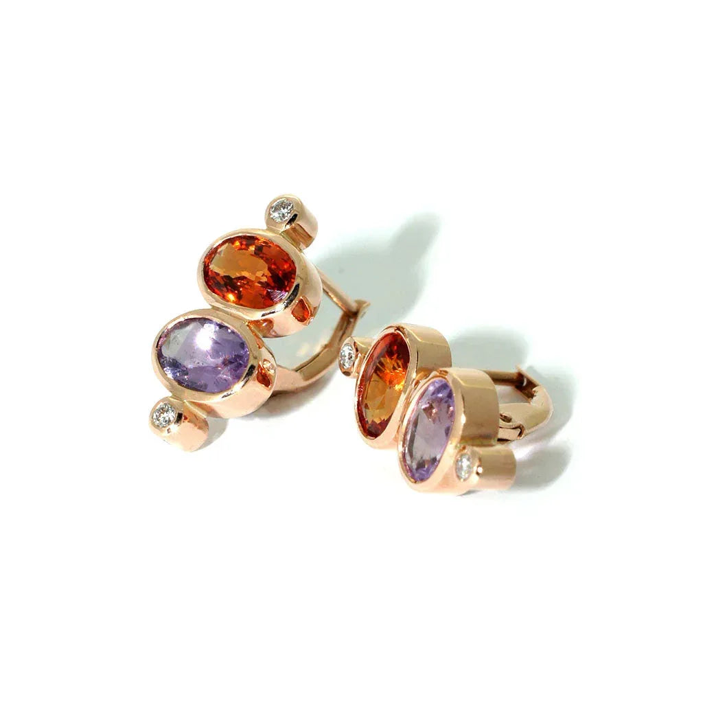 Kira | Sapphire, amethyst, diamond earrings - Lizunova Fine Jewels