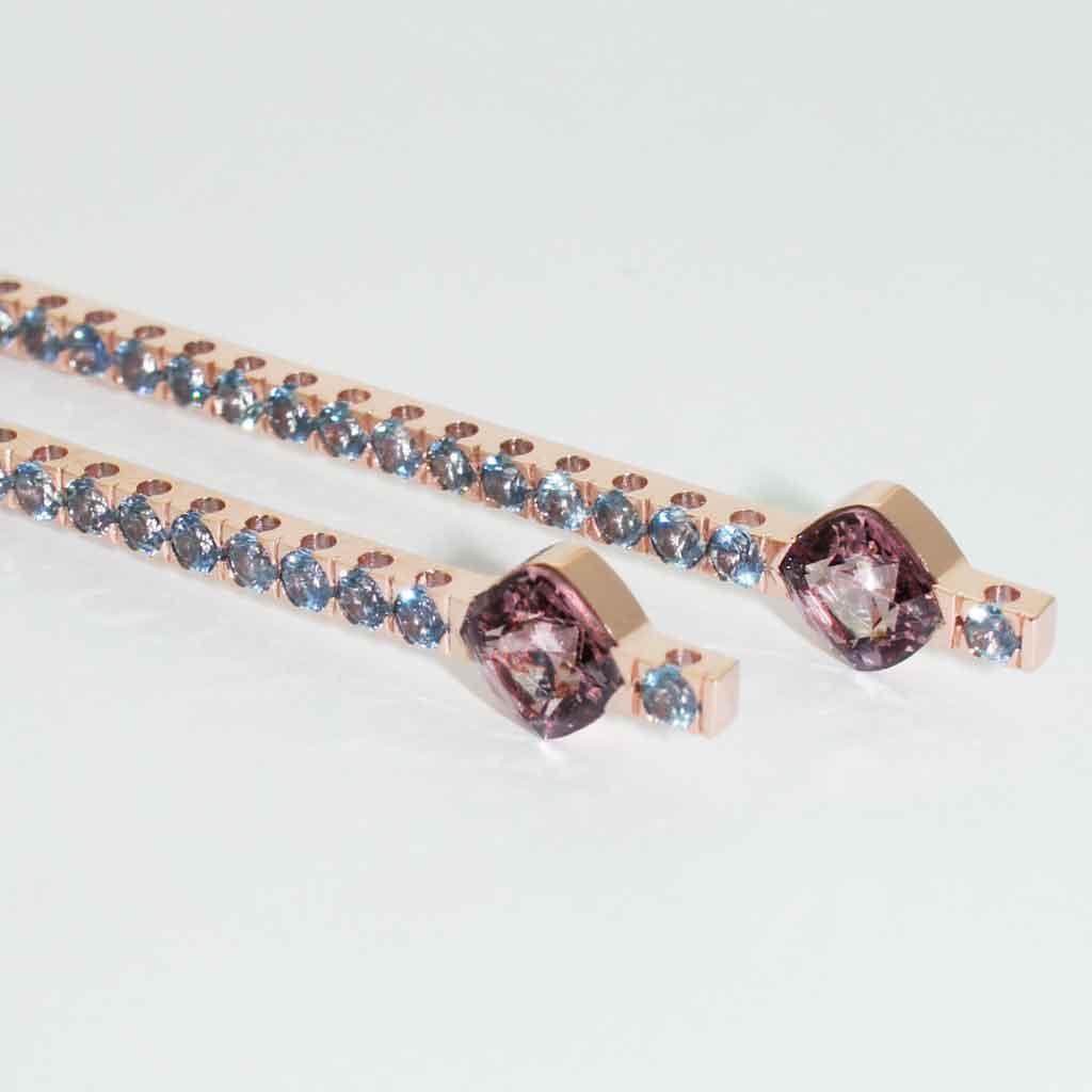 Lily | Sapphire & Malaya garnet earrings - Lizunova Fine Jewels