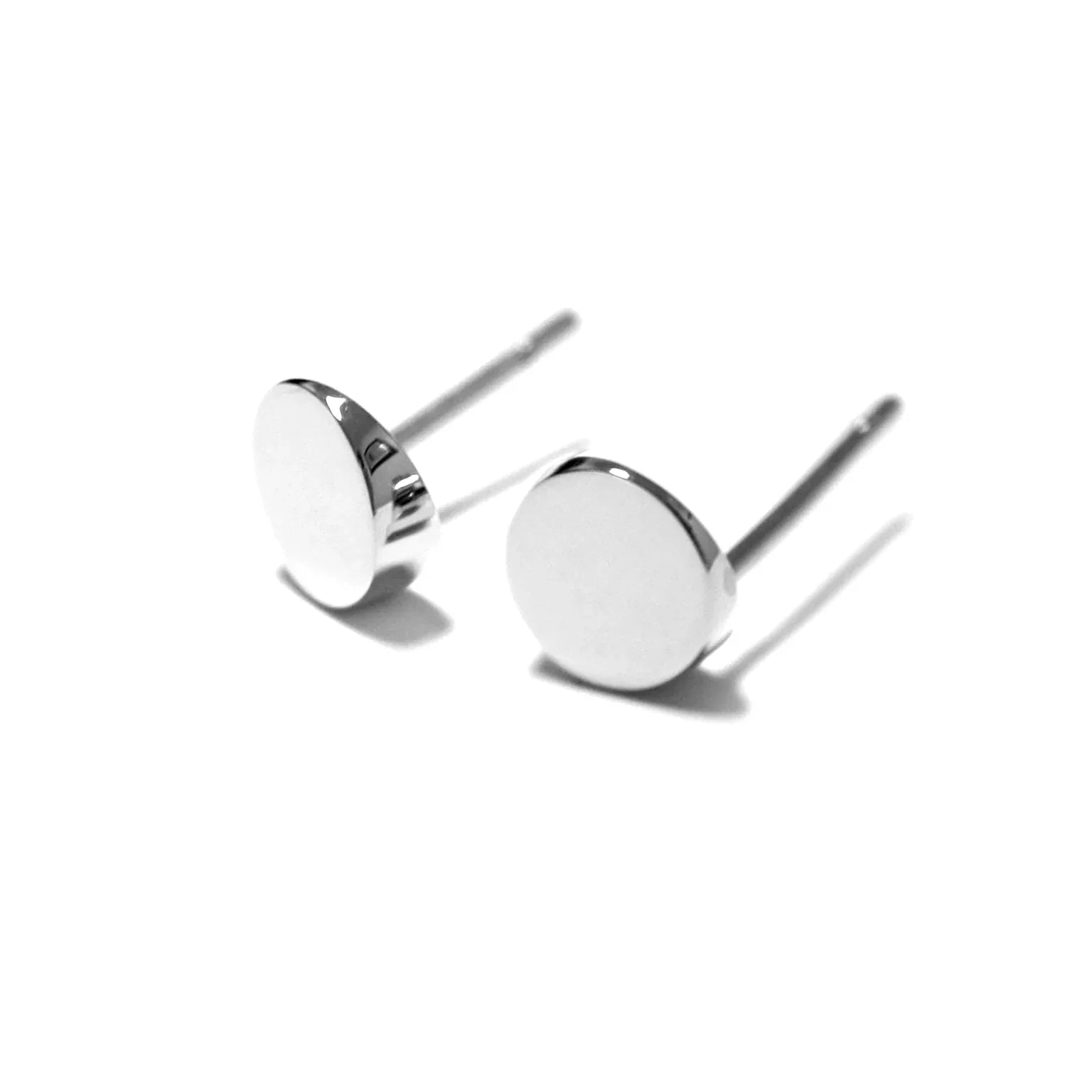 Geometric | Round white gold studs - Lizunova Fine Jewels