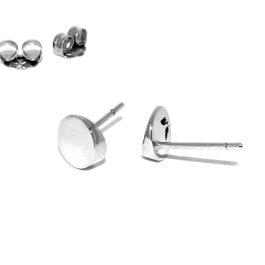 Geometric | Round white gold studs - Lizunova Fine Jewels