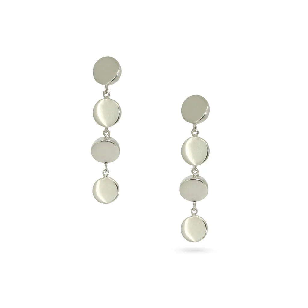 Shimmer | Geometric white gold drop earrings - Lizunova Fine Jewels