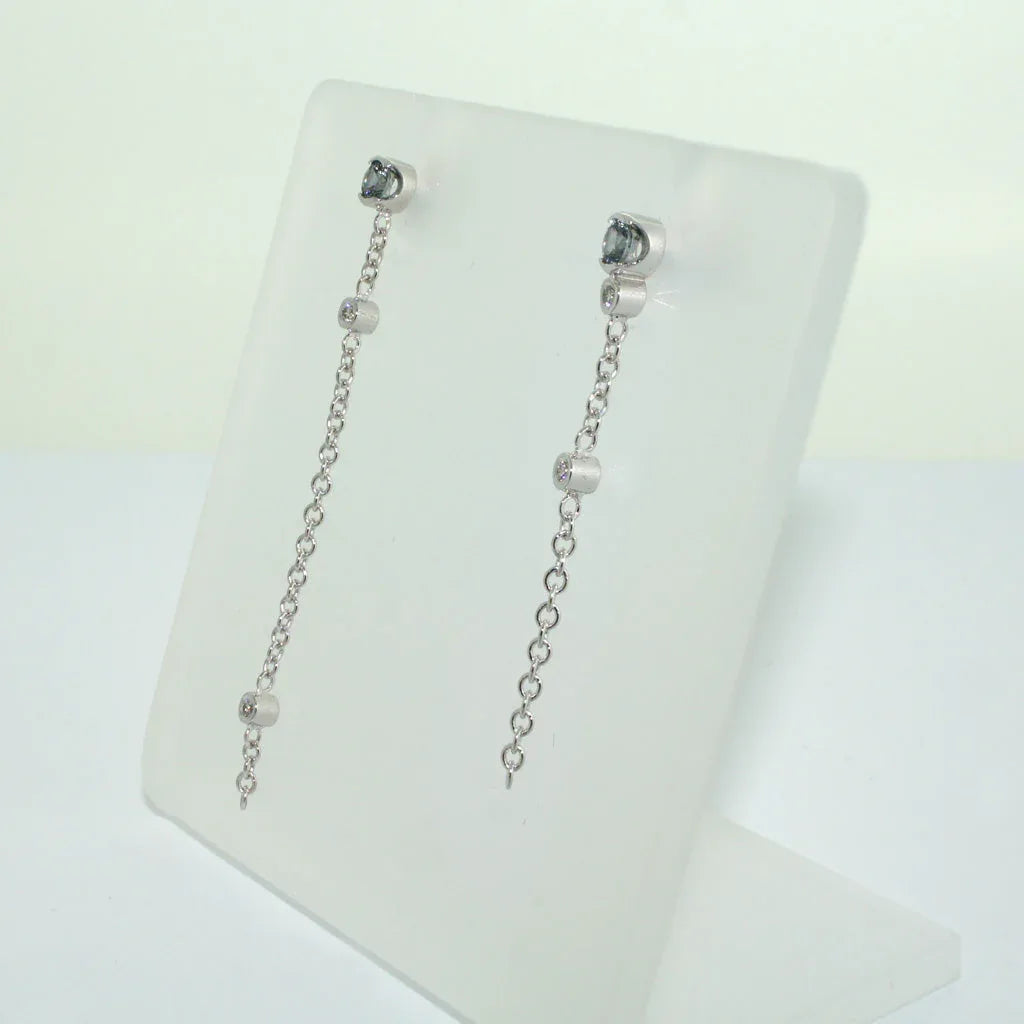 Asymmetric | Spinel & diamond earrings - Lizunova Fine Jewels