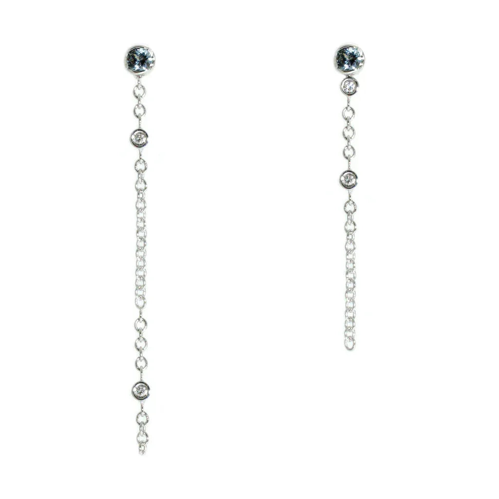 Asymmetric | Spinel & diamond earrings - Lizunova Fine Jewels