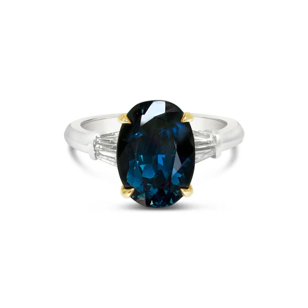 Lucca | Custom sapphire & diamond engagement ring - Lizunova Fine Jewels