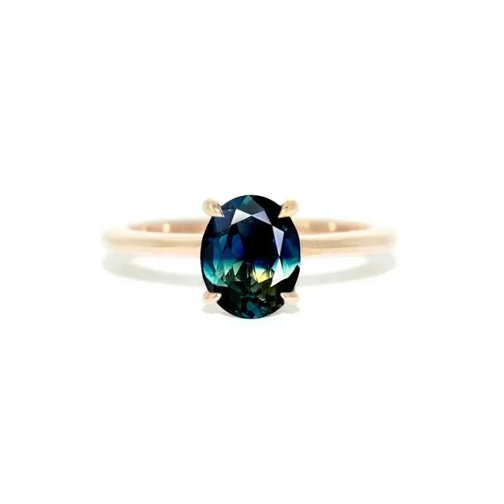 Lucia | Oval parti sapphire engagement ring - Lizunova Fine Jewels