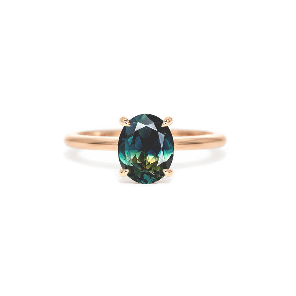 Lucia | Oval Australian parti sapphire engagement ring - Lizunova Fine Jewels