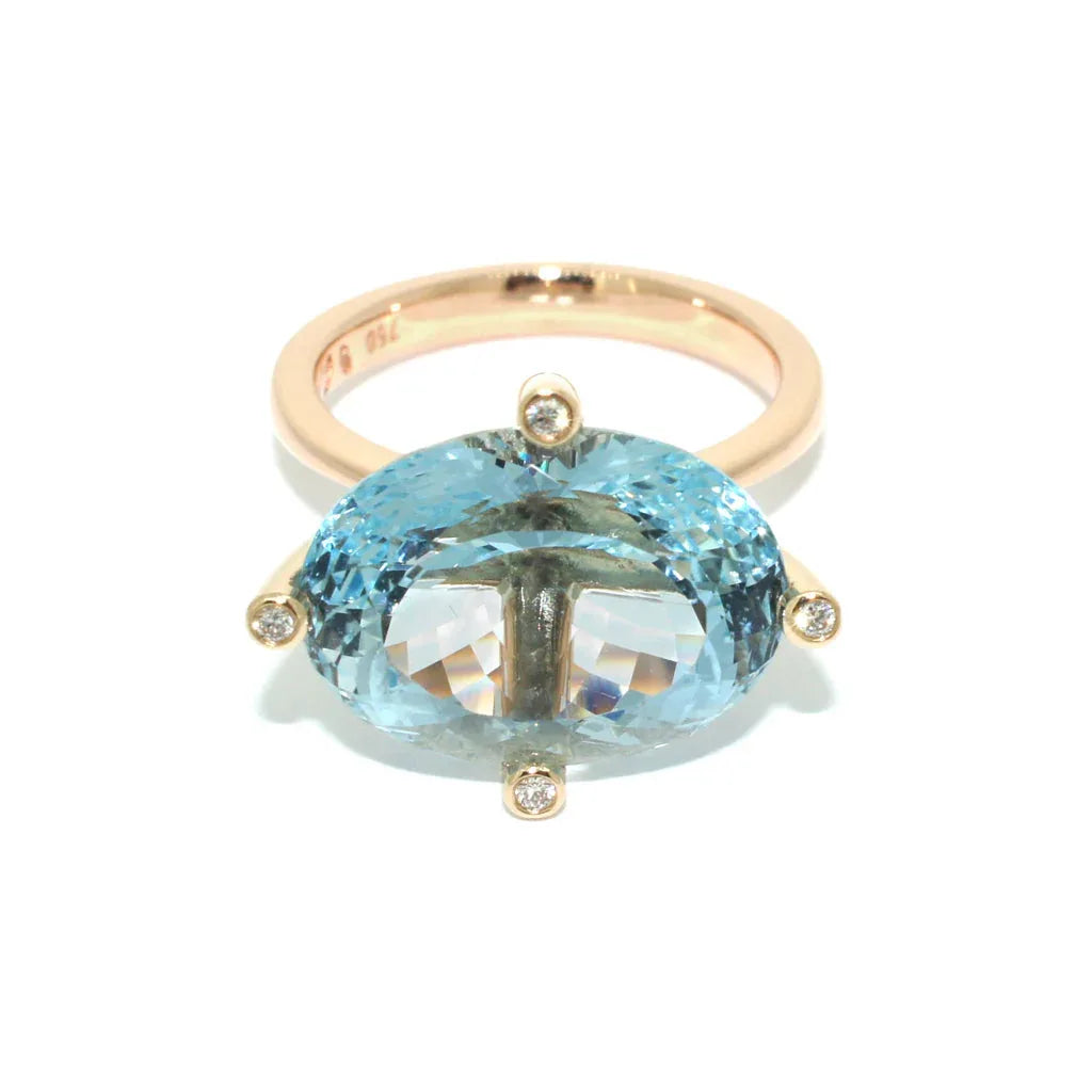 Lumiere | Aquamarine cocktail ring - Lizunova Fine Jewels