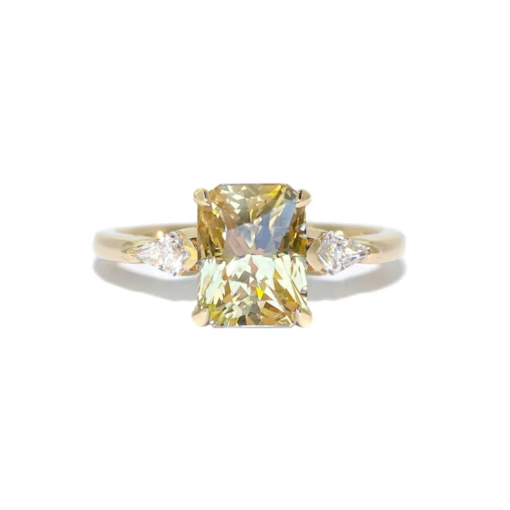 Maddie | Emerald cut yellow sapphire & diamond engagement ring - Lizunova Fine Jewels