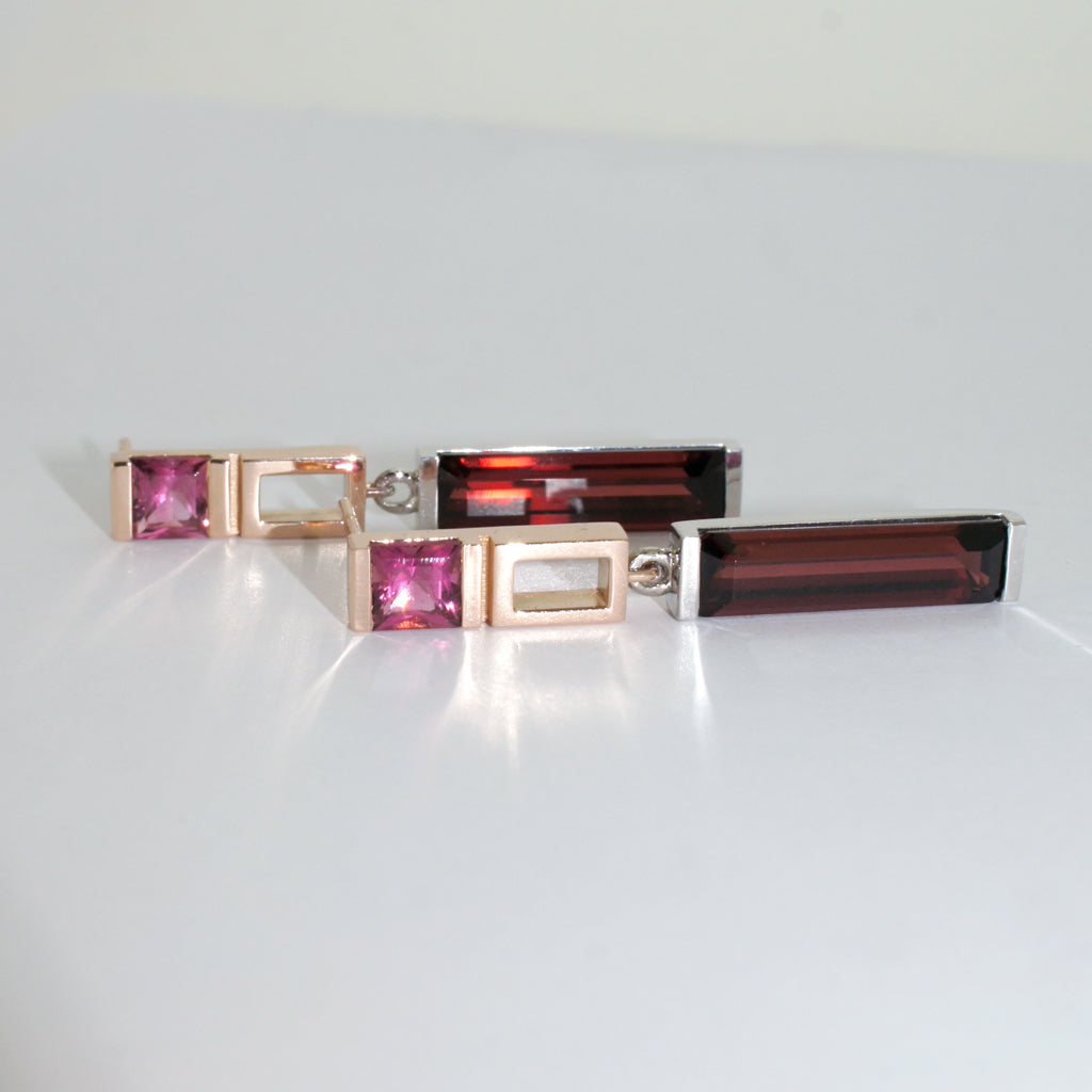 Manhattan-Garnet-tourmaline-earrings-white-gold-Lizunova-Fine-Jewels-Sydney-jeweller-NSW-Australia