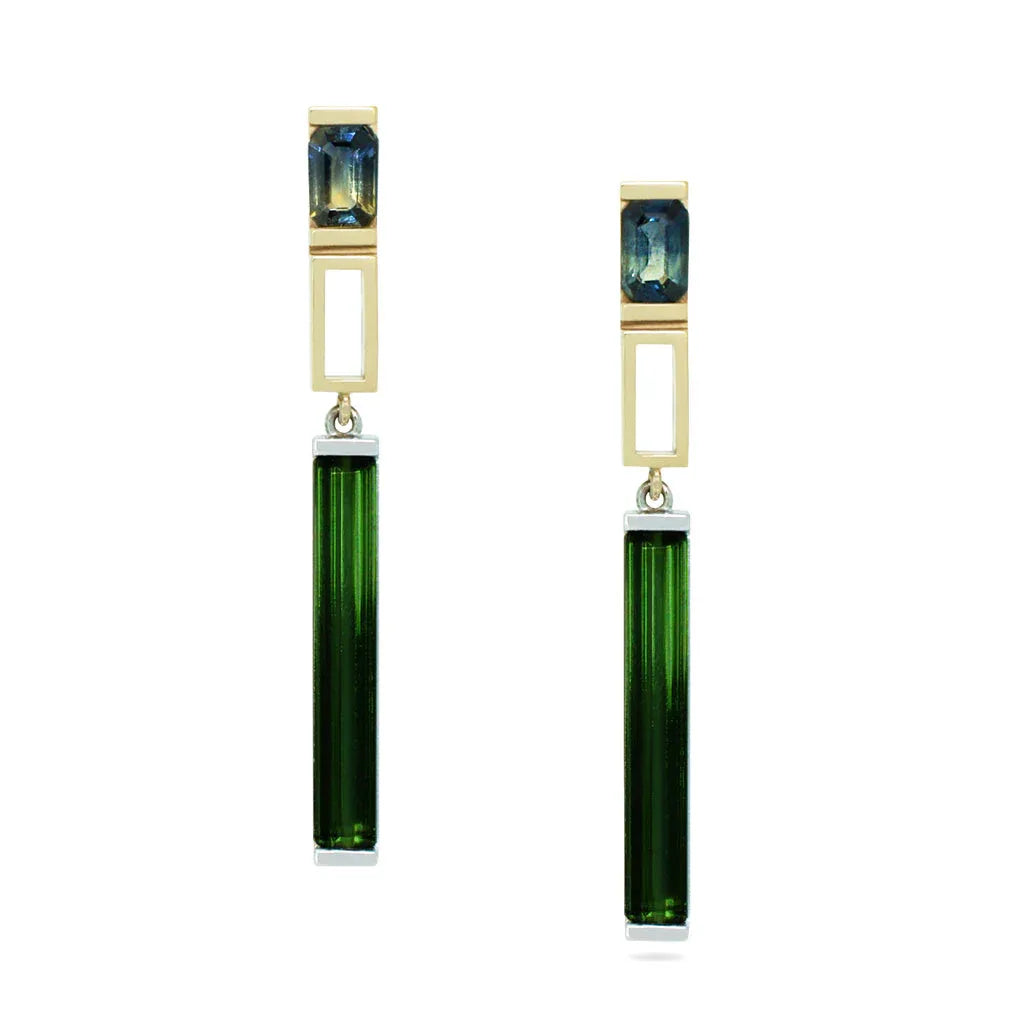 Manhattan | Sapphire tourmaline earrings - Lizunova Fine Jewels