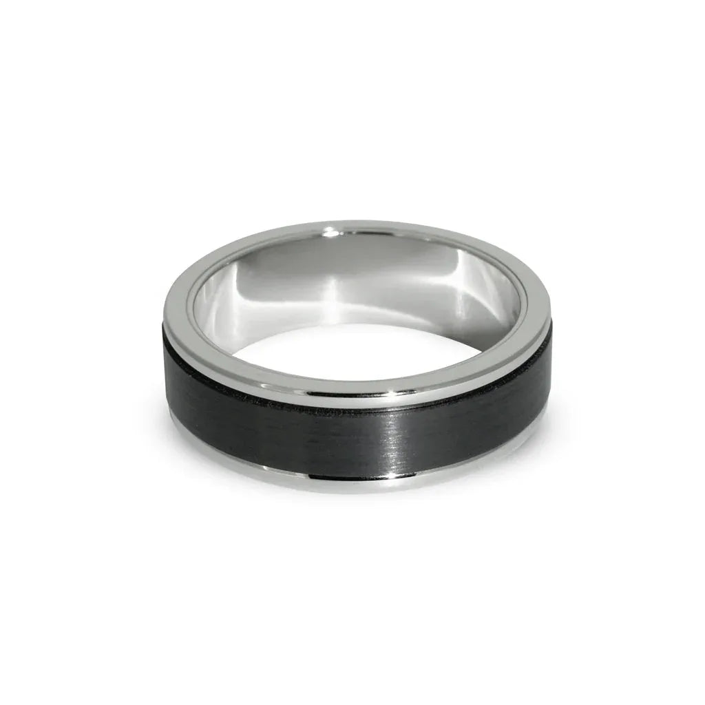 Pete | Black Zirconium White Gold ring - Lizunova Fine Jewels