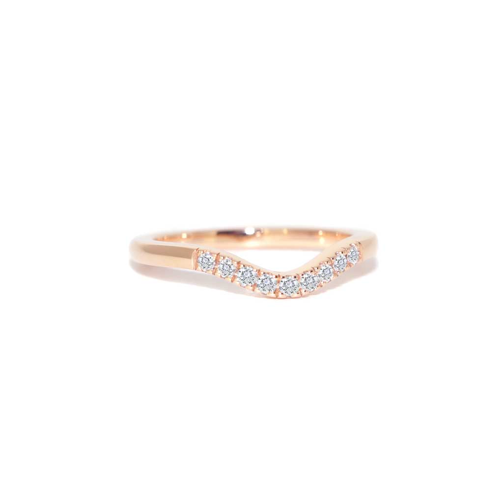 Mia - Curved diamond wedding band - Lizunova Fine Jewels
