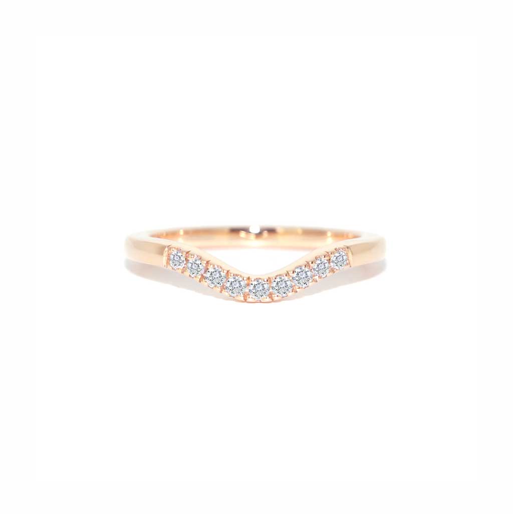 Mia - Curved diamond wedding band - Lizunova Fine Jewels