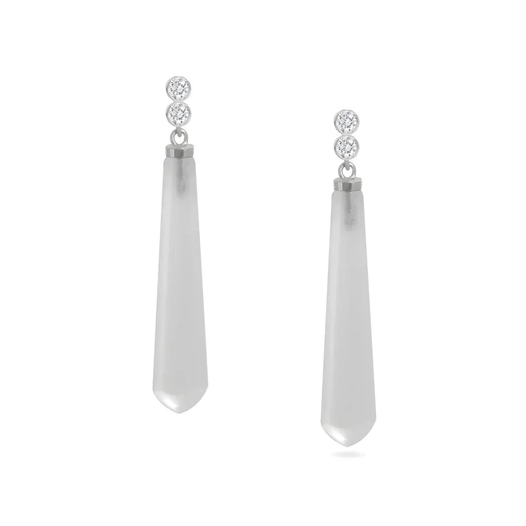 Moonlight | Moonstone & diamond earrings - Lizunova Fine Jewels