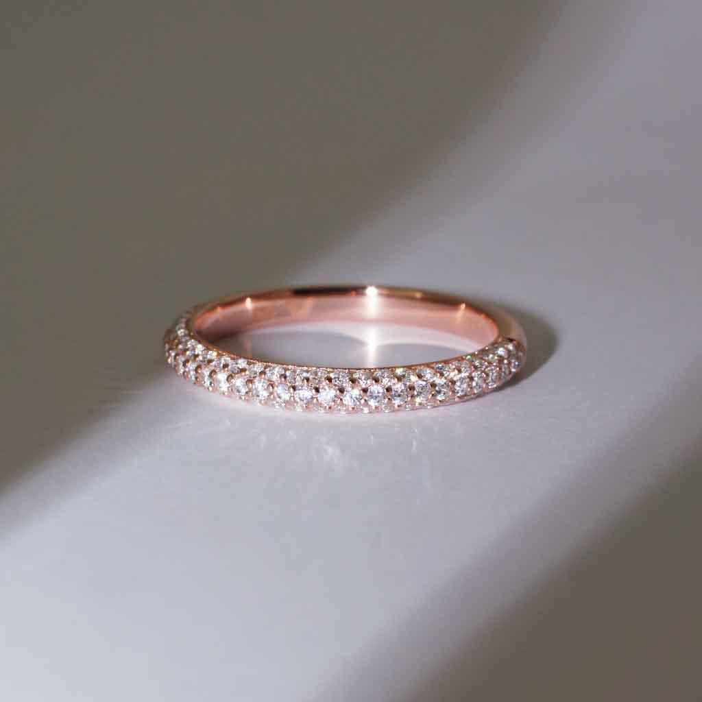 Nadia | Custom micro pave diamond wedding ring - Lizunova Fine Jewels