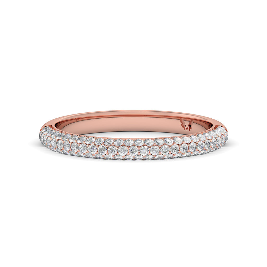 Nadia-triple-row-custom-made-diamond-wedding-band-rose-gold -Lizunova-Fine-Jewels-Sydney-NSW-Australia