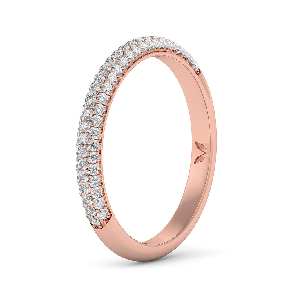 Nadia-triple-row-custom-made-diamond-wedding-band-rose-gold -Lizunova-Fine-Jewels-Sydney-NSW-Australia