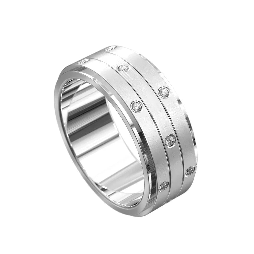 Noa | Men's kinetic spinning wedding band - Lizunova Fine Jewels