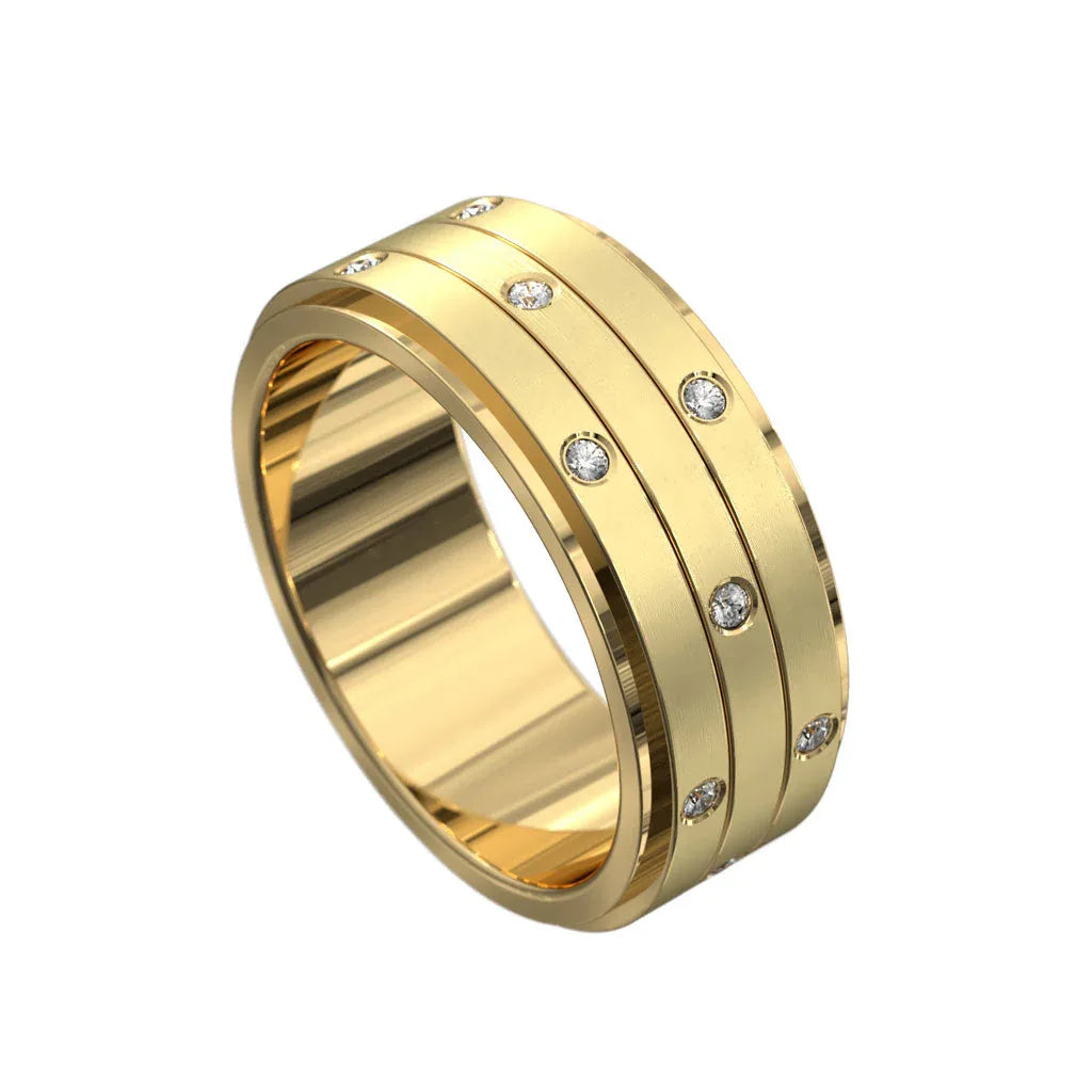 Noa | Men's kinetic spinning wedding band - Lizunova Fine Jewels