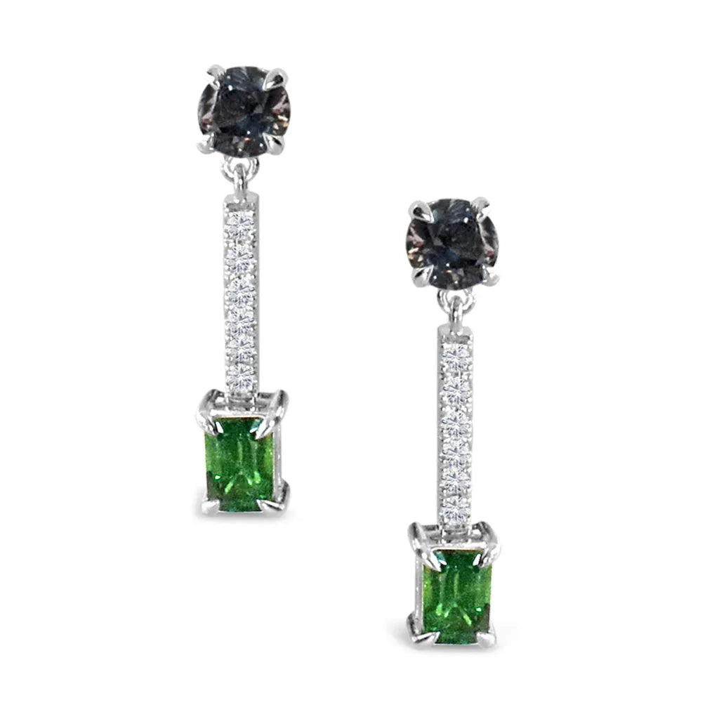 Noho | Spinel, tsavorite & diamond earrings - Lizunova Fine Jewels