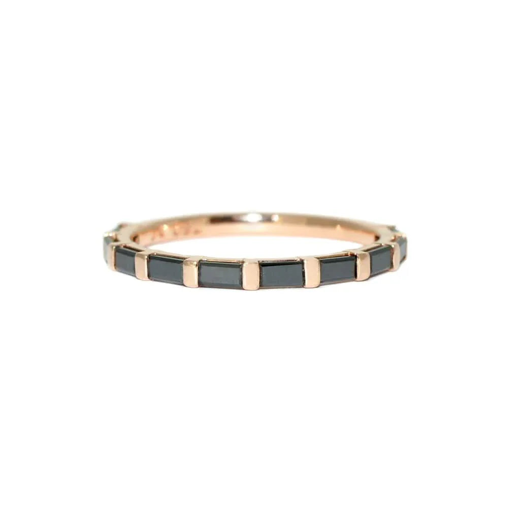 Noir | Black baguette diamond wedding ring - Lizunova Fine Jewels