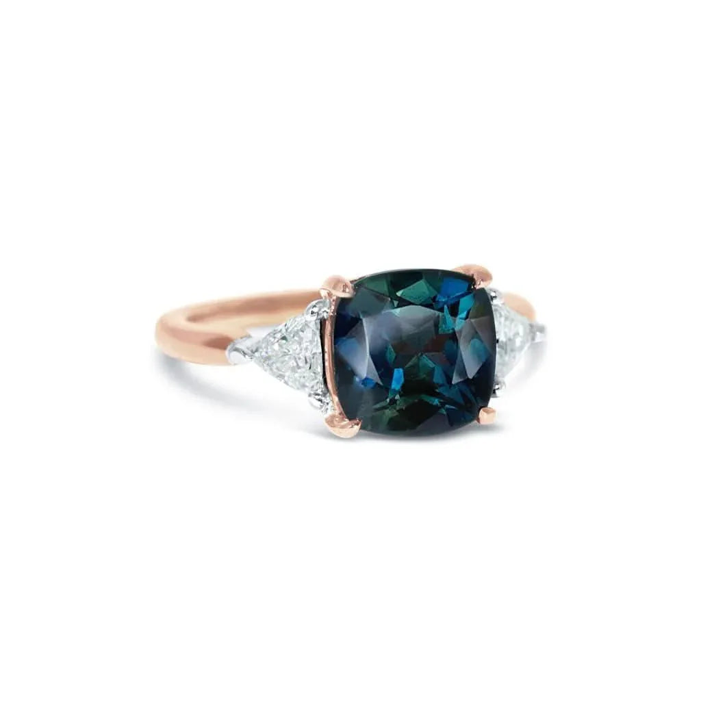 Nola | Parti sapphire diamond trilliant engagement ring - Lizunova Fine Jewels