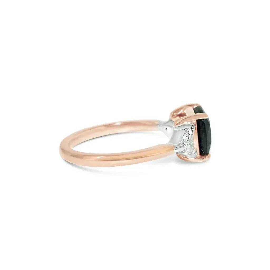 Nola | Parti sapphire diamond trilliant engagement ring - Lizunova Fine Jewels