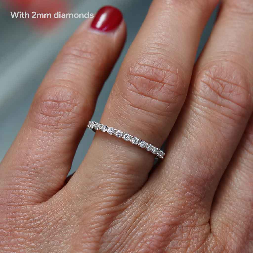 Nora round 2mm diamond wedding band yellow gold Lizunova Fine Jewels