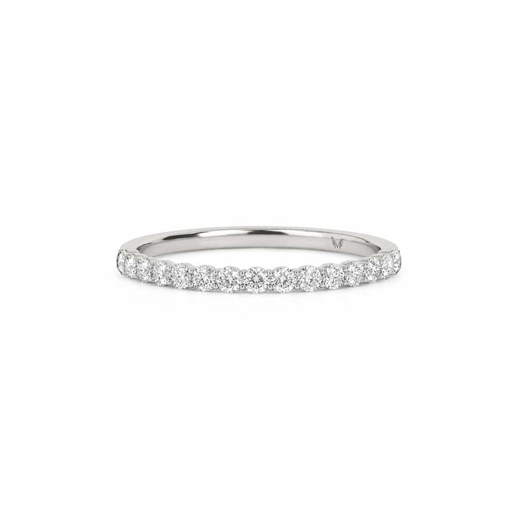 Nora round 2mm diamond wedding band white gold platinum Lizunova Fine Jewels