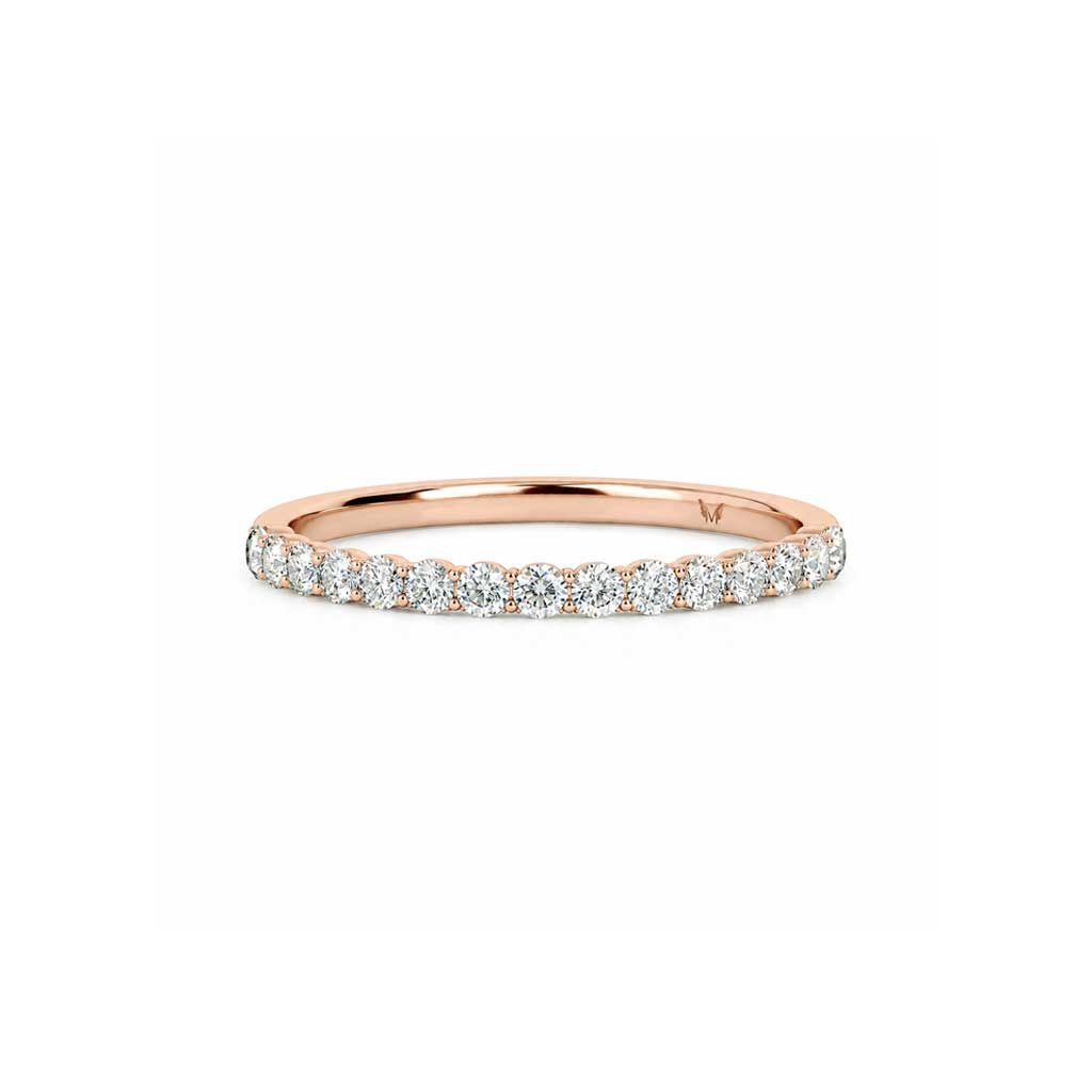 Nora round 2mm diamond wedding band rose gold Lizunova Fine Jewels